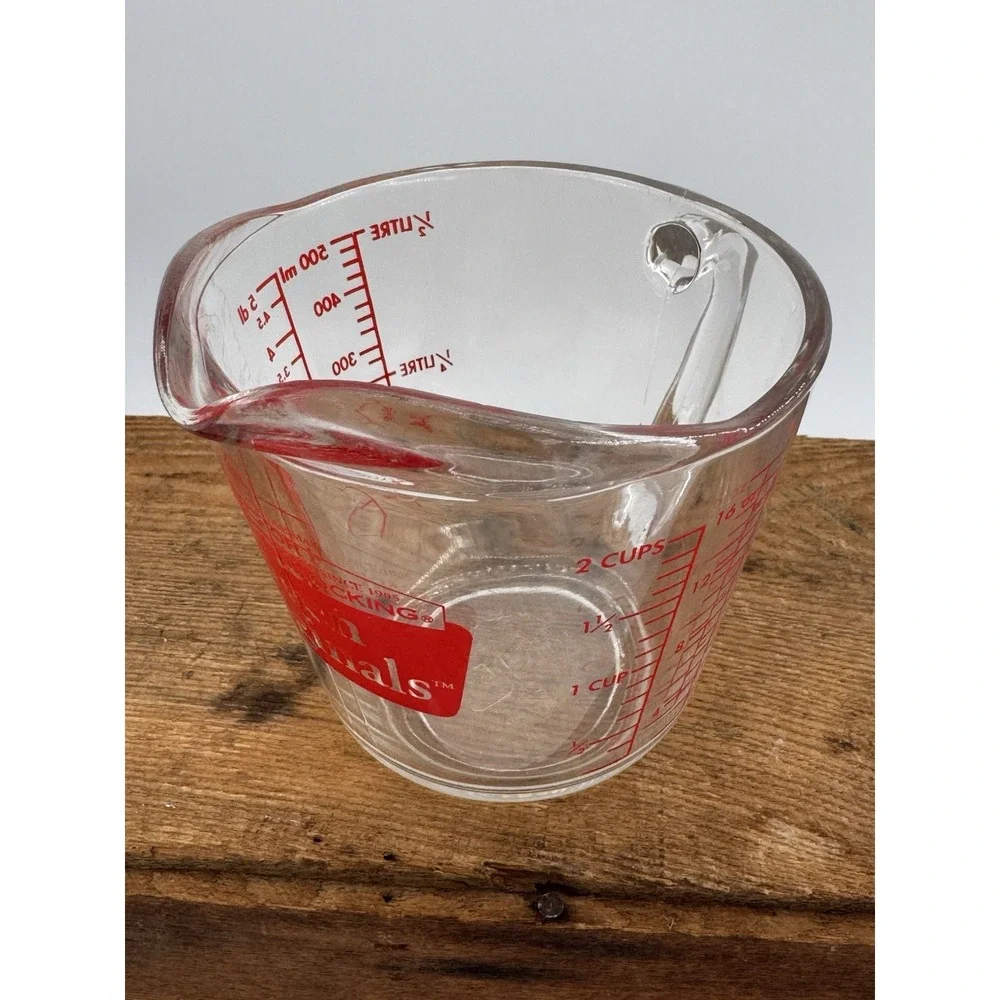 Vintage Anchor Hocking 2-Cup Glass Measuring Cup #498 Oven‎ Originals D Handle